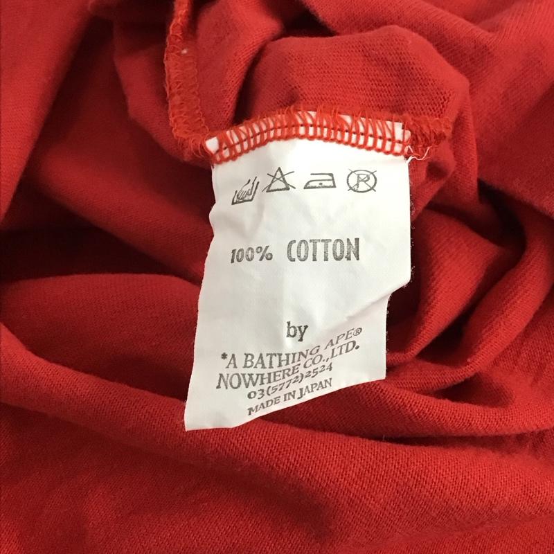 アベイシングエイプ A BATHING APE Tシャツ 半袖 半袖カットソー プリントTシャツ クルーネックカットソー L ロゴ、文字 赤 / レッド / メンズ USED 古着 中古 10142628