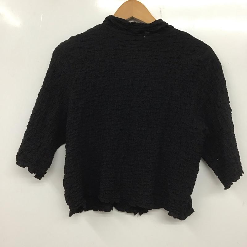 ダブルクローゼット w closet シャツ、ブラウス 半袖 340123 ショート丈 無地 黒 / ブラック / レディース USED 古着 中古 10139111