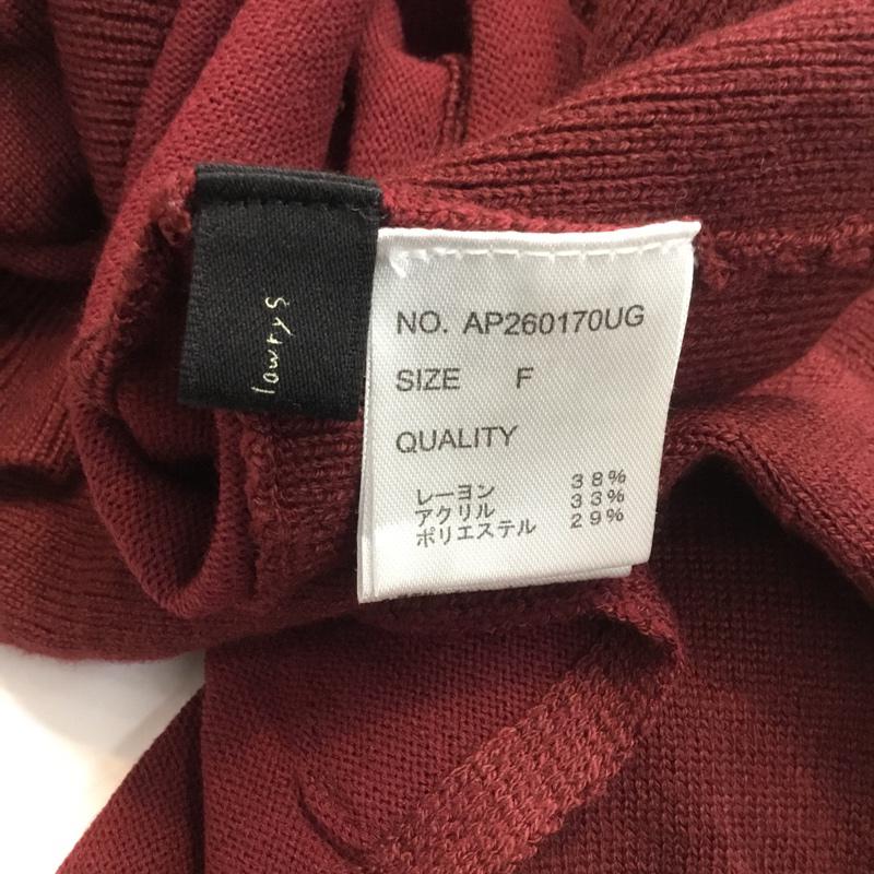 アパートバイローリーズ apart by lowrys ニット、セーター 七分袖 FREE 無地 えんじ / ワインレッド / レディース USED 古着 中古 10045231