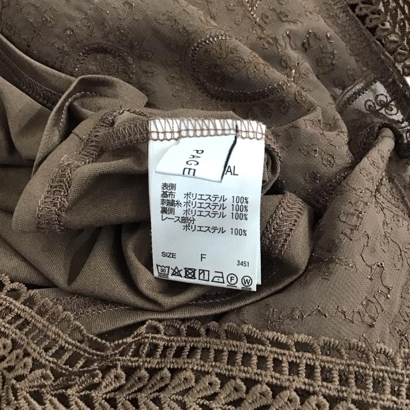 ページボーイ PAGEBOY シャツ、ブラウス 長袖 長袖シャツ 総柄シャツ ノーカラーシャツ FREE 総柄 茶 / ブラウン / レディース USED 古着 中古 10128744