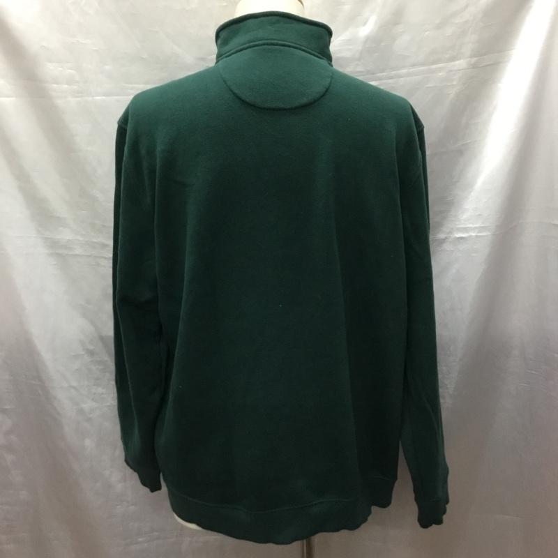 ウ゛ァンヒューゼン VANHEUSEN トレーナー 長袖 ハーフファスナー 裏起毛 L 無地 緑 / グリーン /  メンズ USED 古着 中古 10121009