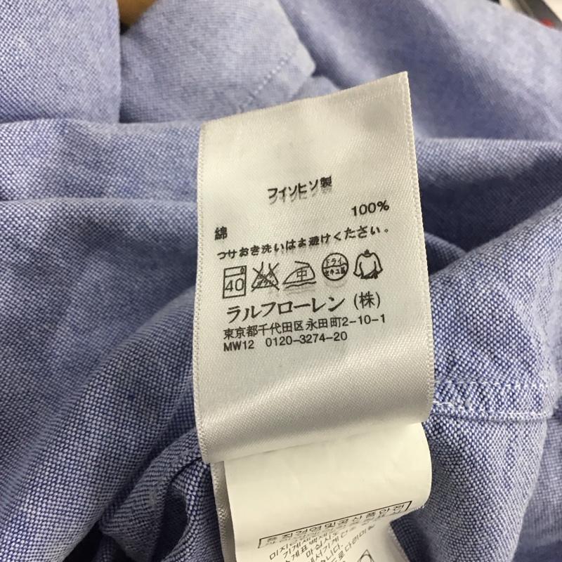 ラルフローレン RALPHLAUREN シャツ、ブラウス 長袖 長袖シャツ 無地シャツ カラーシャツ デニムシャツ ボタンダウンシャツ XL ロゴ、文字 水色 / ライトブルー / メンズ USED 古着 中古 10141472