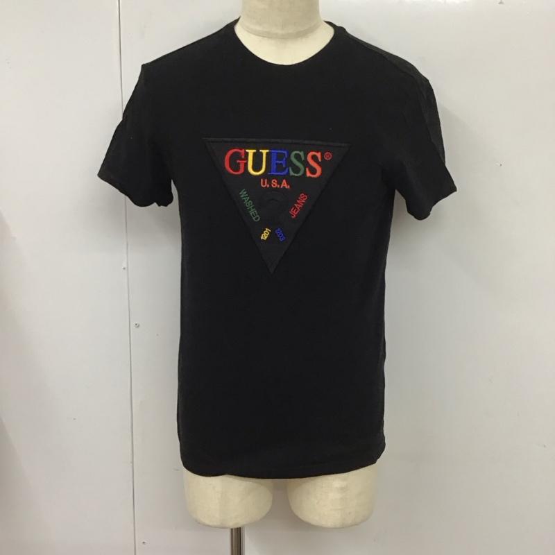 ゲス Guess Tシャツ 半袖 半袖カットソー プリントTシャツ クルーネックカットソー M ロゴ、文字 黒 / ブラック /  メンズ USED 古着 中古 10112118