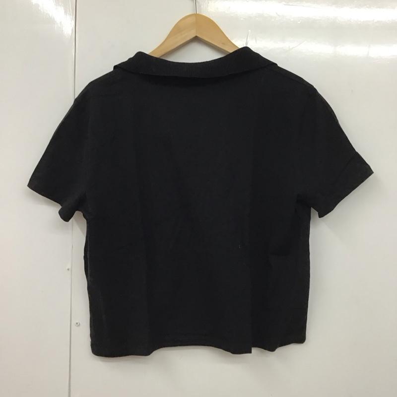 ザラ ZARA ポロシャツ 半袖 L 無地 黒 / ブラック / レディース USED 古着 中古 10130230