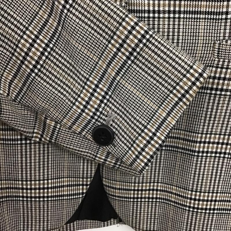 ザラ ZARA ジャケット、上着 ジャケット、ブレザー 36 チェック 灰 / グレー / レディース USED 古着 中古 10133882