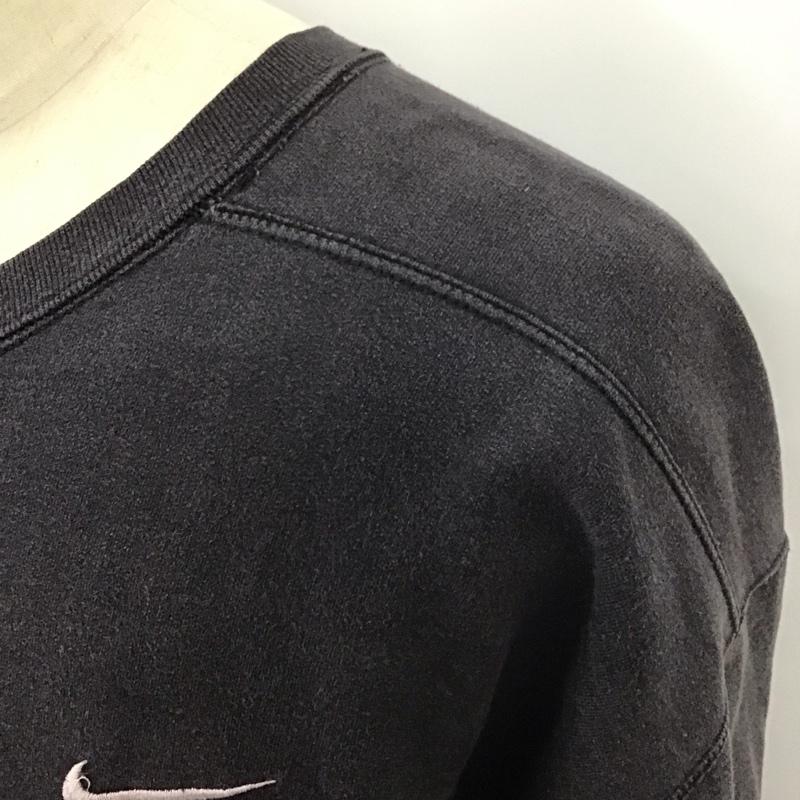 ナイキ NIKE トレーナー 長袖 90年代 スウェット 裏起毛 L ワンポイント 黒 / ブラック / メンズ USED 古着 中古 10115700