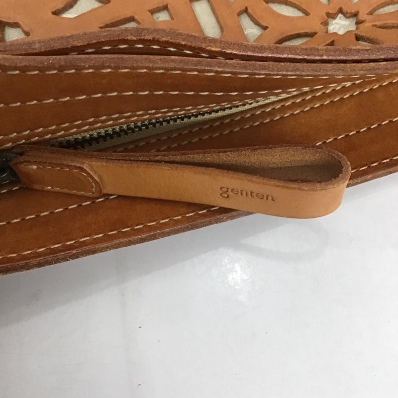 ゲンテン genten ショルダーバッグ ショルダーバッグ マルチカットワーク レザー 茶 / ブラウン / レディース USED 古着 中古 10125674