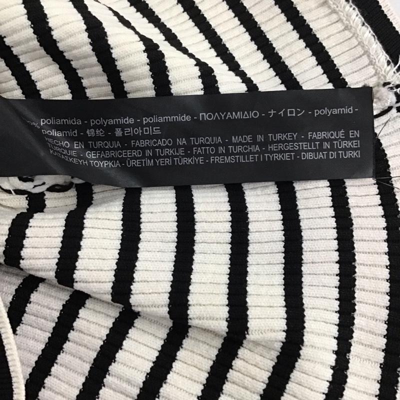 ザラニット ZARA KNIT カーディガン 長袖 長袖カーディガン 前ボタン ニットカーディガン S ボーダー柄 白 / ホワイト / X 黒 / ブラック / レディース USED 古着 中古 10128741