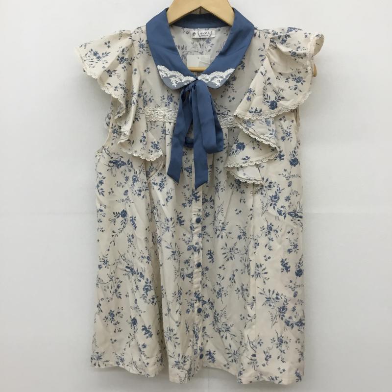 アクシーズファム axes femme シャツ、ブラウス 半袖 M 花柄 白 / ホワイト / レディース USED 古着 中古 10134395