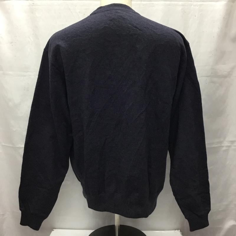 チャンピオン Campion トレーナー 長袖 長袖スウェット 長袖トレーナー リブカットソー 長袖カットソー 刺繍トレーナー M 無地 紺 / ネイビー / メンズ USED 古着 中古 10106458