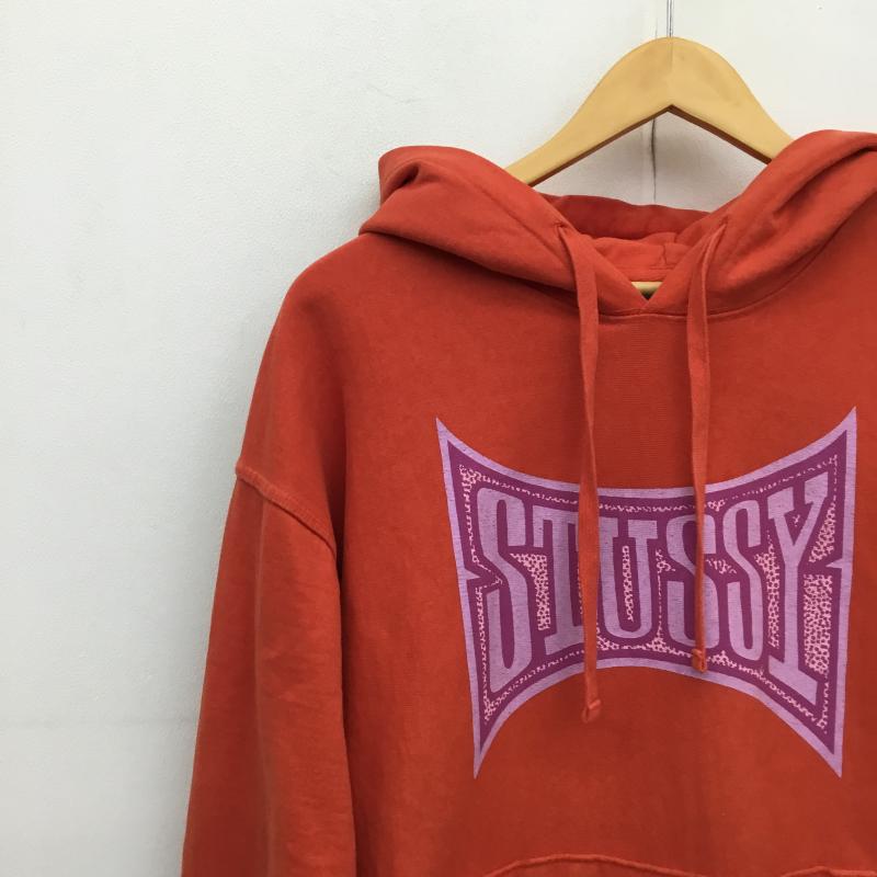 ステューシー STUSSY パーカー 長袖 STUSSY Champion Pigment Dyed Hoodie M ロゴ、文字 橙 / オレンジ / X 紫 / パープル /  メンズ USED 古着 中古 10124620