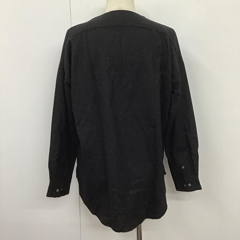 キート kiit シャツ、ブラウス 長袖 長袖シャツ Vネックカジュアルカットソー ノーカラーシャツカットソー 3 無地 黒 / ブラック / メンズ USED 古着 中古 10107768