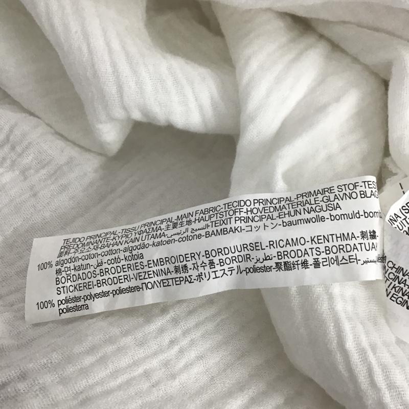 ザラ ZARA カットソー 長袖 4786 278 251 Vネック ガーゼ S 刺繍 白 / ホワイト /  レディース USED 古着 中古 10107157