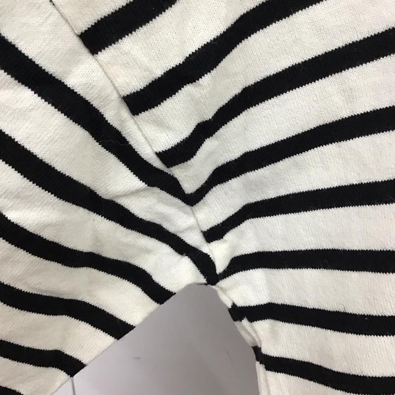 スタディオクリップ studio CLIP カットソー 長袖 長袖カットソー クルーネックカットソー ロングスリーブカットソー プリントTシャツ L ボーダー柄 白 / ホワイト / X 黒 / ブラック / レディース USED 古着 中古 10114333