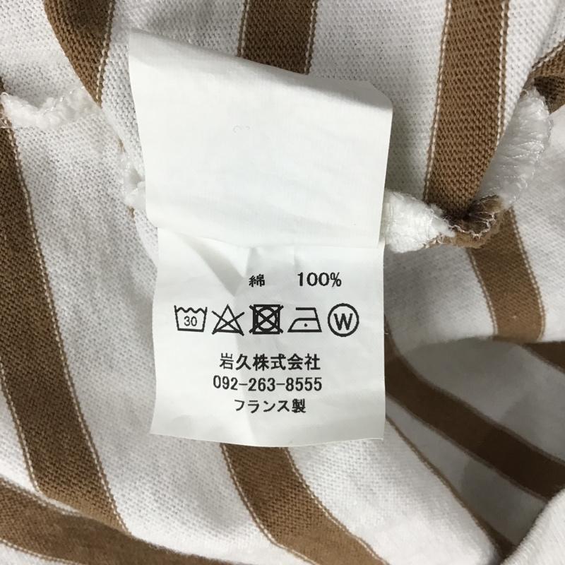 ルミノール LEMINOR カットソー 長袖 長袖カットソー ボーダーカットソー ワイドクルーネックカットソー 1 ボーダー柄 白 / ホワイト / X 茶 / ブラウン /  レディース USED 古着 中古 10105949