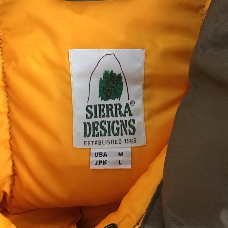 シェラデザイン SIERRA DESIGNS ベスト ベスト ダウンベスト ノースリーブ 前ボタン L 無地 カーキ / カーキ / メンズ USED 古着 中古 10129565
