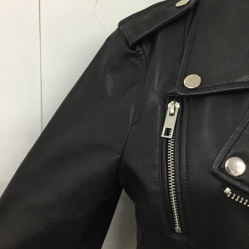 ザラ ZARA ジャケット、上着 ジャンパー、ブルゾン ライダースジャケット ジップアップジャケット アウター カラージャケット S 無地 黒 / ブラック / レディース USED 古着 中古 10110107