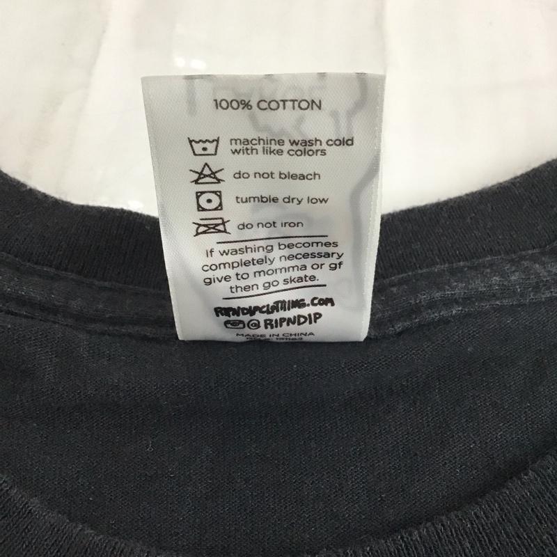 リップンディップ RIPNDIP カットソー 長袖 長袖カットソー クルーネックカットソー ロングスリーブカットソー プリントTシャツ L プリント 黒 / ブラック /  メンズ USED 古着 中古 10109760
