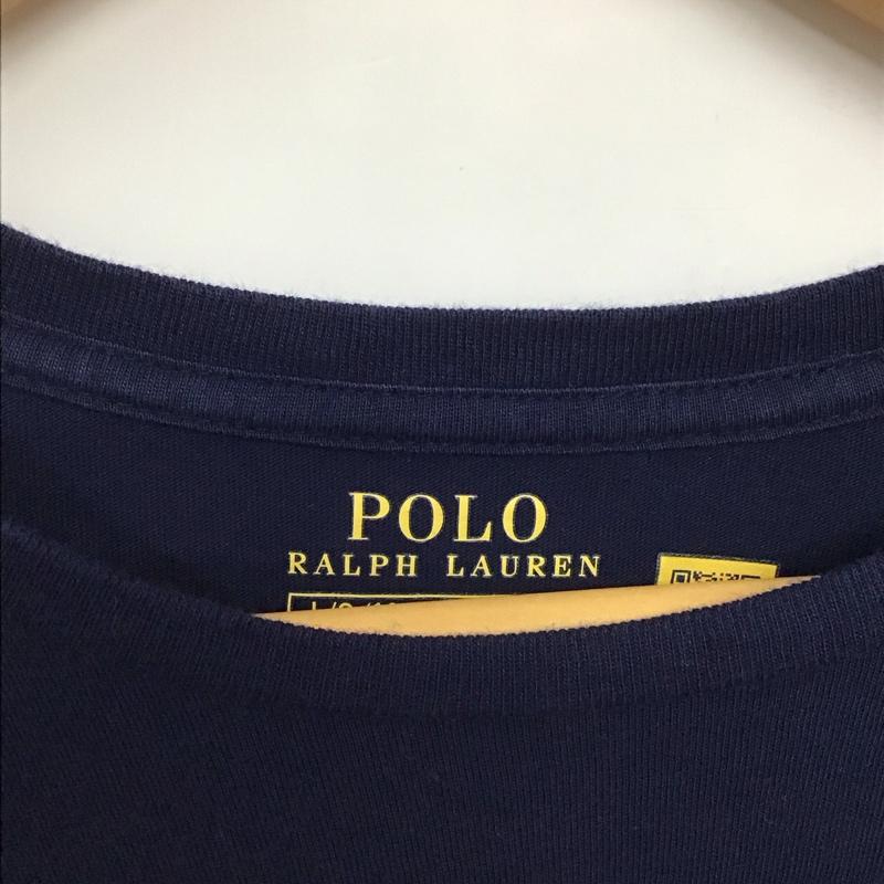 ポロラルフローレン POLO RALPH LAUREN ワンピース ひざ丈スカート 半袖ミニワンピース クルーネックワンピース L プリント 紺 / ネイビー / レディース USED 古着 中古 10136116