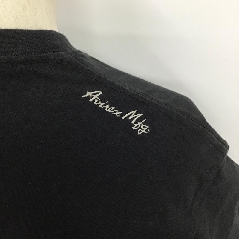 アヴィレックス AVIREX Tシャツ 半袖 半袖カットソー 無地Tシャツ クルーネックカットソー XL 無地 黒 / ブラック / メンズ USED 古着 中古 10107307