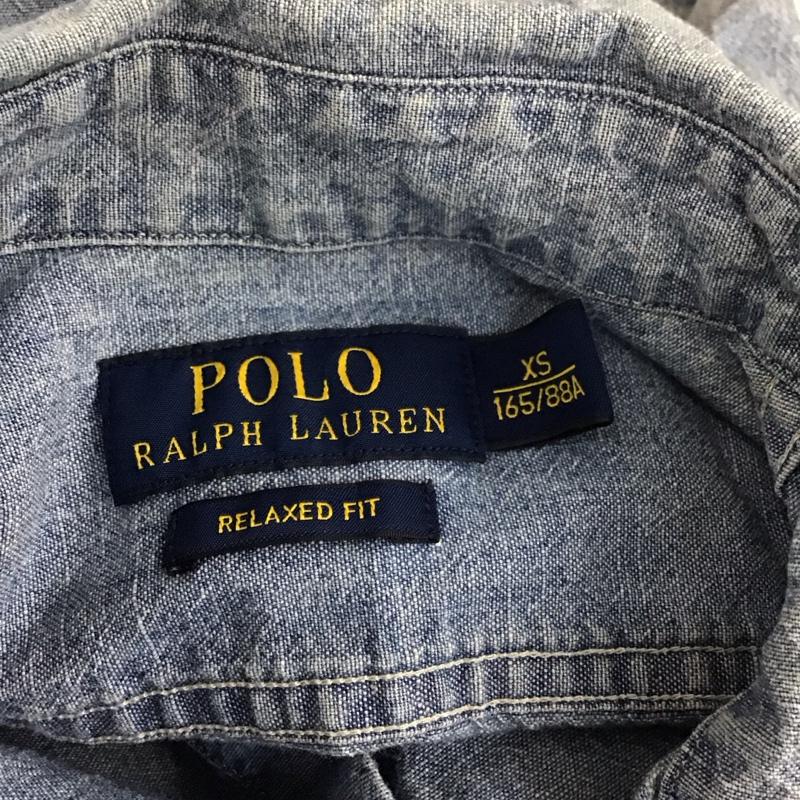ポロラルフローレン POLO RALPH LAUREN シャツ、ブラウス 長袖 長袖シャツ カラーシャツ ポケットシャツ 長袖カットソー XS 無地 インディゴ / インディゴ / レディース USED 古着 中古 10115990
