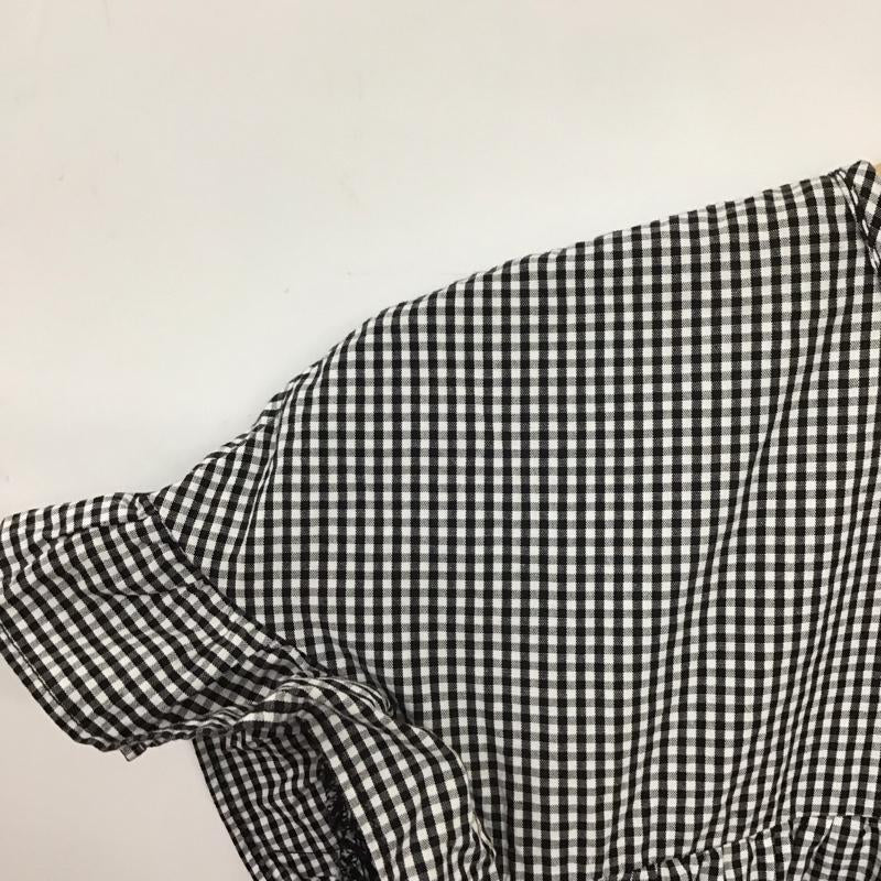 ザラ ZARA カットソー 半袖 半袖カットソー チェックシャツ クルーネックシャツ M チェック 白 / ホワイト / X 黒 / ブラック / レディース USED 古着 中古 10132109