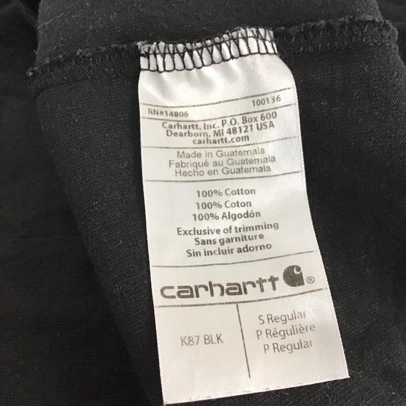 カーハート Carhartt Tシャツ 半袖 半袖カットソー 無地Tシャツ クルーネックカットソー S ロゴ、文字 黒 / ブラック / メンズ USED 古着 中古 10131428