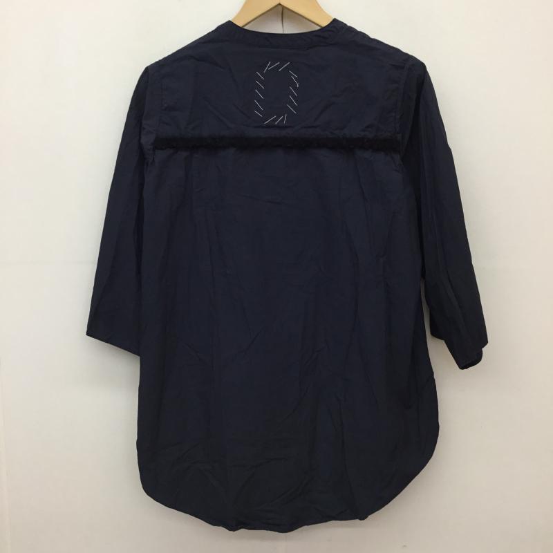 オキラク OKIRAKU シャツ、ブラウス 七分袖 FREE 無地 紺 / ネイビー / レディース USED 古着 中古 10139193