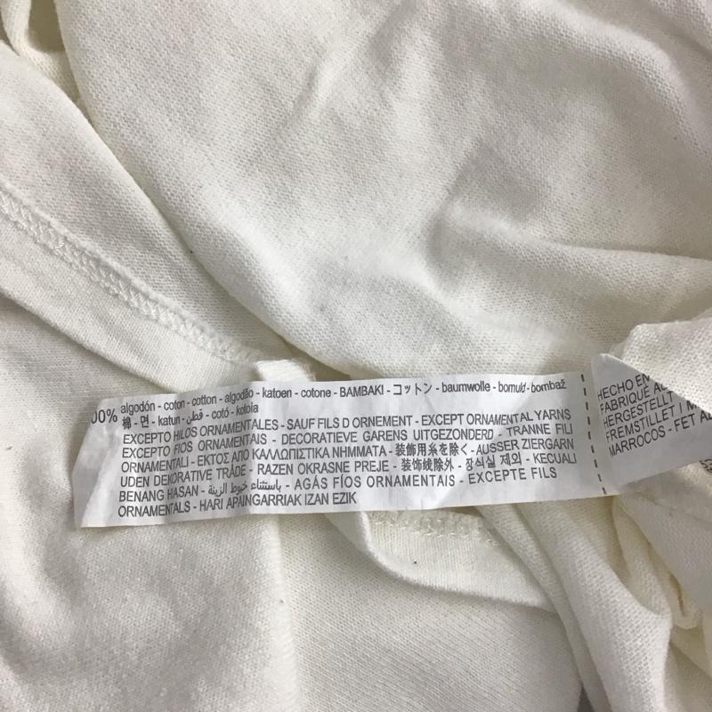 ザラ ZARA カットソー 長袖 長袖カットソー プリントカットソー クルーネック L プリント 白 / ホワイト / レディース USED 古着 中古 10132657