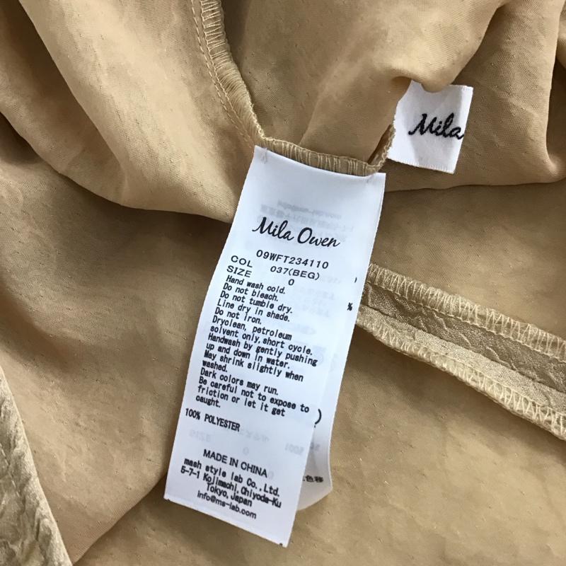 ミラオーウェン Mila Owen シャツ、ブラウス 七分袖 09WFT234110 クルーネックボリュームスリーブブラウス 0 無地 ベージュ / ベージュ / レディース USED 古着 中古 10141228