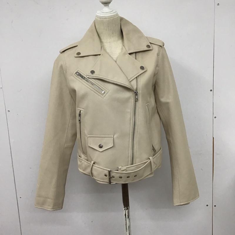 ザラ ZARA ジャケット、上着 ジャケット、ブレザー ジップアップジャケット ライダースジャケット アウター L 無地 ベージュ / ベージュ / レディース USED 古着 中古 10127850