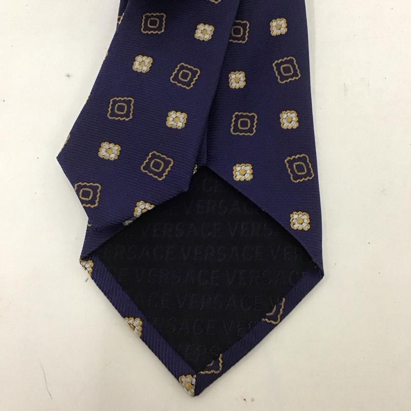 ヴェルサーチ VERSACE ネクタイ ネクタイ シルク 総柄 紺 / ネイビー / メンズ USED 古着 中古 10125664