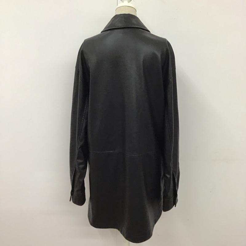 ザラ ZARA ジャケット、上着 ジャケット、ブレザー 3427 790 800 フェイクレザー シャツジャケット XS 無地 黒 / ブラック / レディース USED 古着 中古 10118454