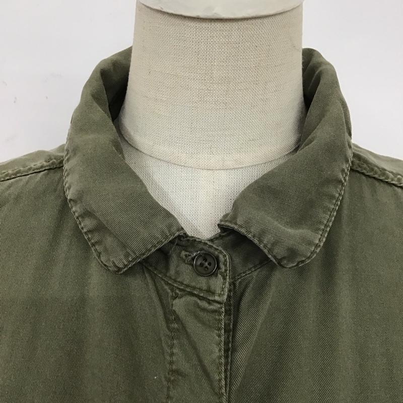 ザラベーシック ZARA BASIC ワンピース ロングスカート 長袖ワンピース シャツワンピース 前開 S 無地 カーキ / カーキ / レディース USED 古着 中古 10124578