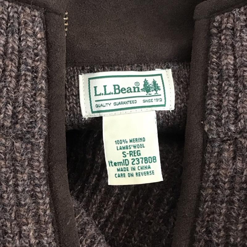 エルエルビーン L.L.Bean ニット、セーター 長袖 長袖ニット 長袖カットソー リブニット セーター ジップアップネック S 無地 茶 / ブラウン / メンズ USED 古着 中古 10111270