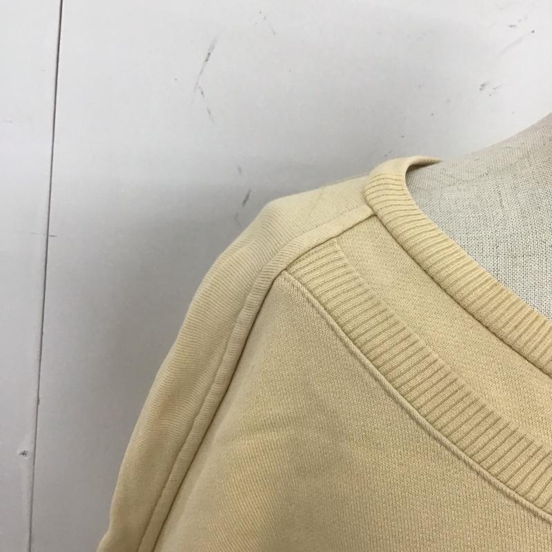 ザラウーマン ZARA WOMAN トレーナー 長袖 長袖トレーナー スウェット クルーネック リブスウェットカットソー L ロゴ、文字 ベージュ / ベージュ / レディース USED 古着 中古 10121654