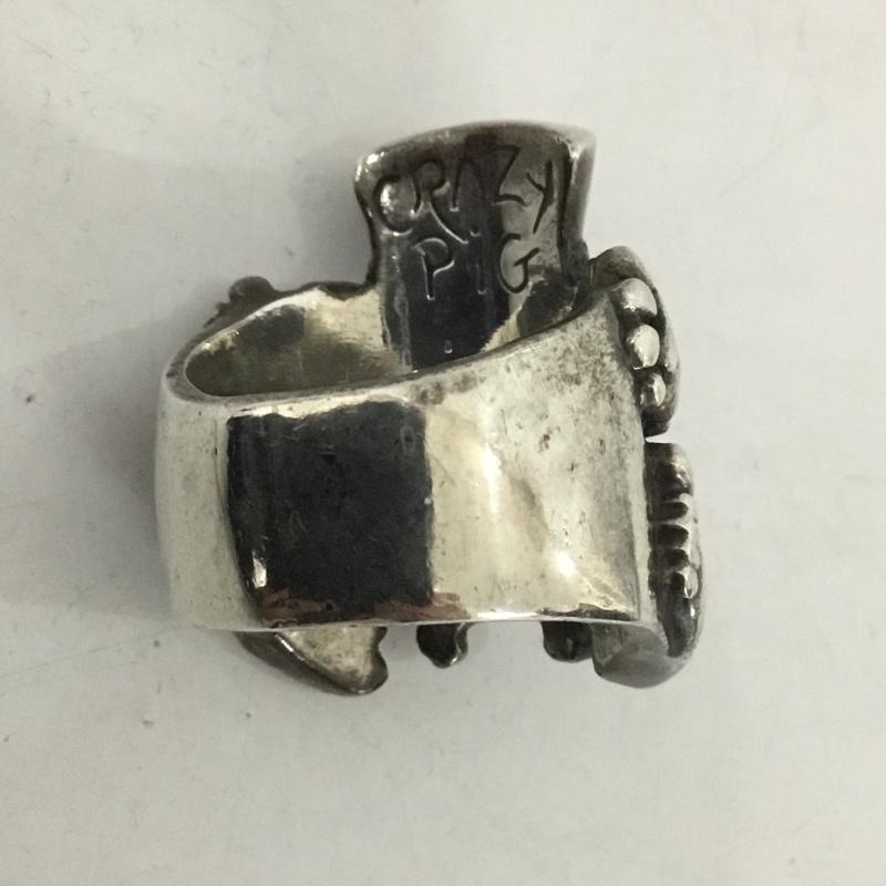 クレイジーピッグ CRAZY PIG アクセサリー 指輪 MASCOT SKULL RING シルクハット シルバー 19号 ドクロ スカル 銀 / シルバー / メンズ USED 古着 中古 10125206
