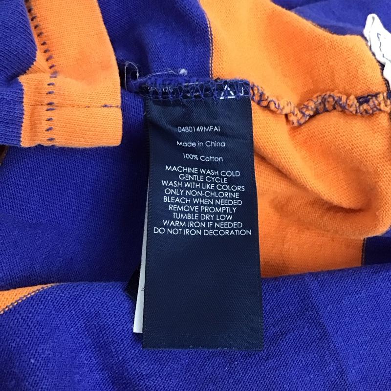 ラルフローレン ラグビー RALPH LAUREN RUGBY ポロシャツ 長袖 長袖ポロシャツ 長袖カットソー カラーシャツ S ボーダー柄 青 / ブルー / X 橙 / オレンジ / レディース USED 古着 中古 10132948