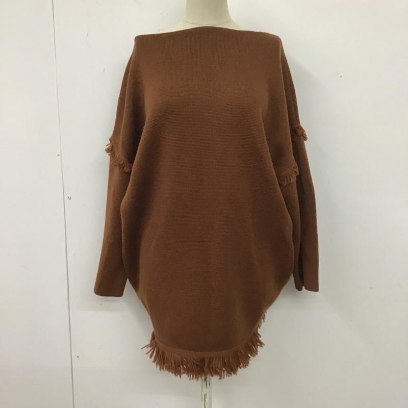 ロペマドモアゼル ROPE mademoiselle ニット、セーター 長袖 長袖ニットカットソー ニット セーター クルーネックニット M 無地 茶 / ブラウン / レディース USED 古着 中古 10123919