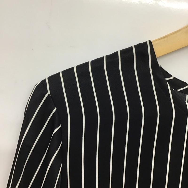 イヴサンローラン Yves Saint Laurent カットソー 長袖 38 ストライプ 黒 / ブラック / X 白 / ホワイト / レディース USED 古着 中古 10133399