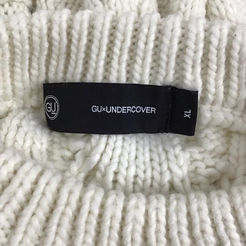 ジーユー GU ニット、セーター 長袖 351-338473 UNDERCOVER ケーブルニットサイドジップ 長袖ニット セーター XL 総柄 白 / ホワイト / メンズ USED 古着 中古 10119497