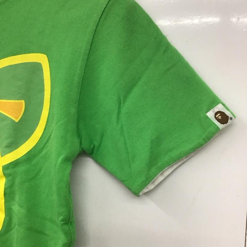 アベイシングエイプ A BATHING APE Tシャツ 半袖 XS ロゴ、文字 X プリント 白 / ホワイト / X 緑 / グリーン / メンズ USED 古着 中古 10139927