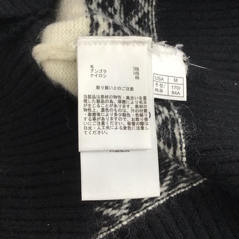 ブルックスブラザーズ BROOKS BROTHERS ニット、セーター 長袖 長袖ニットカットソー クルーネック セーター M プリント 白 / ホワイト / X 黒 / ブラック / レディース USED 古着 中古 10145089