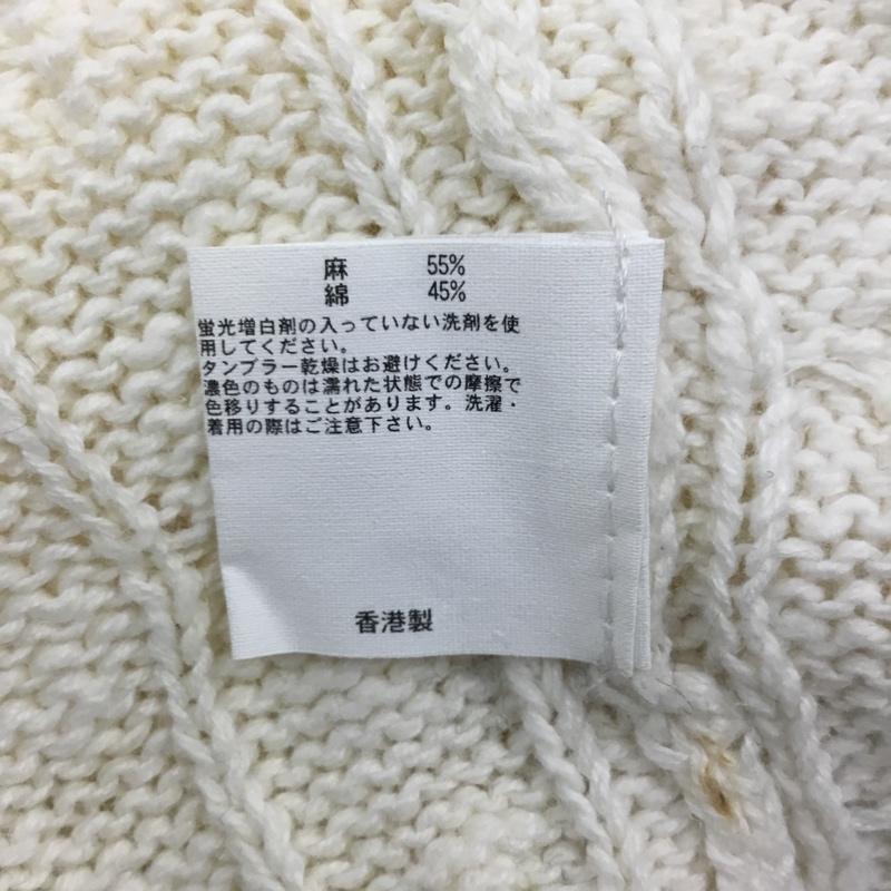 ブルックスブラザーズ BROOKS BROTHERS ニット、セーター 長袖 Vネック コットン リネン 綿麻 M 白 / ホワイト / X 黒 / ブラック / メンズ USED 古着 中古 10112882