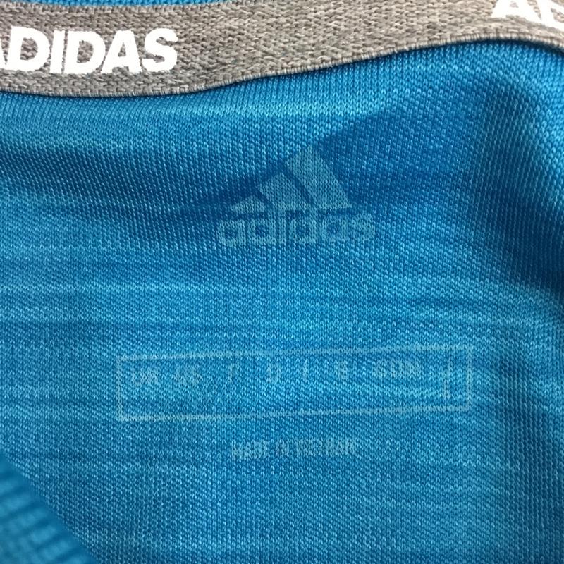アディダス adidas ポロシャツ 長袖 EH3640 タグ付き L ロゴ、文字 水色 / ライトブルー / メンズ USED 古着 中古 10135697