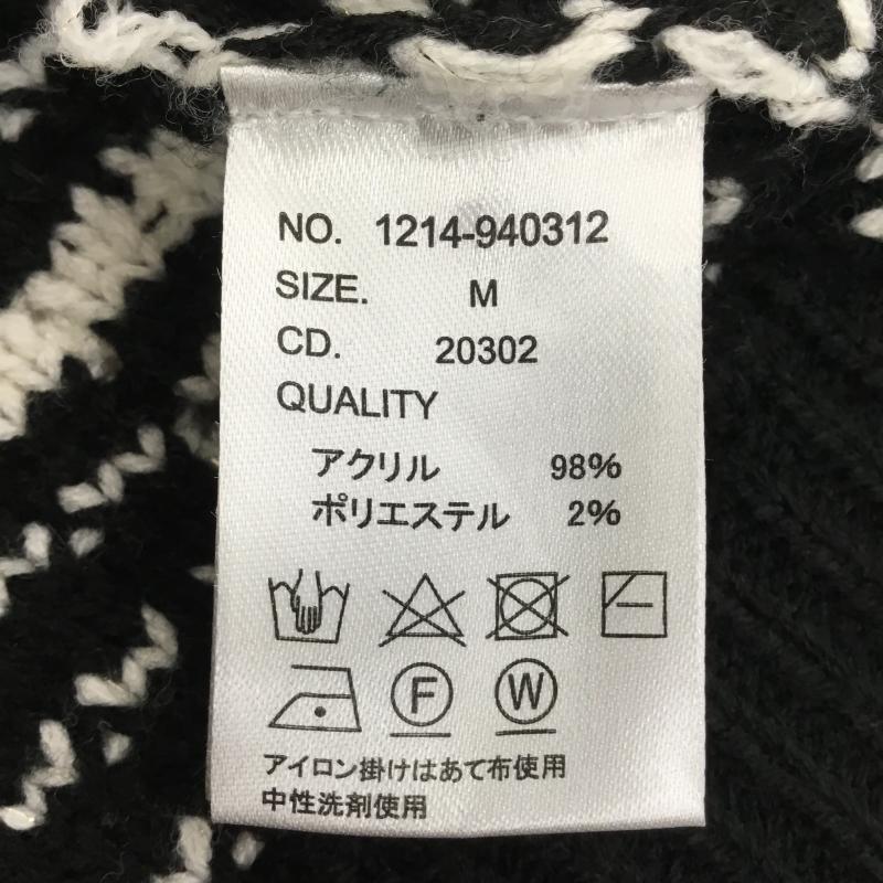 イング INGNI ニット、セーター 長袖 M 黒 / ブラック / X 白 / ホワイト / レディース USED 古着 中古 10139619
