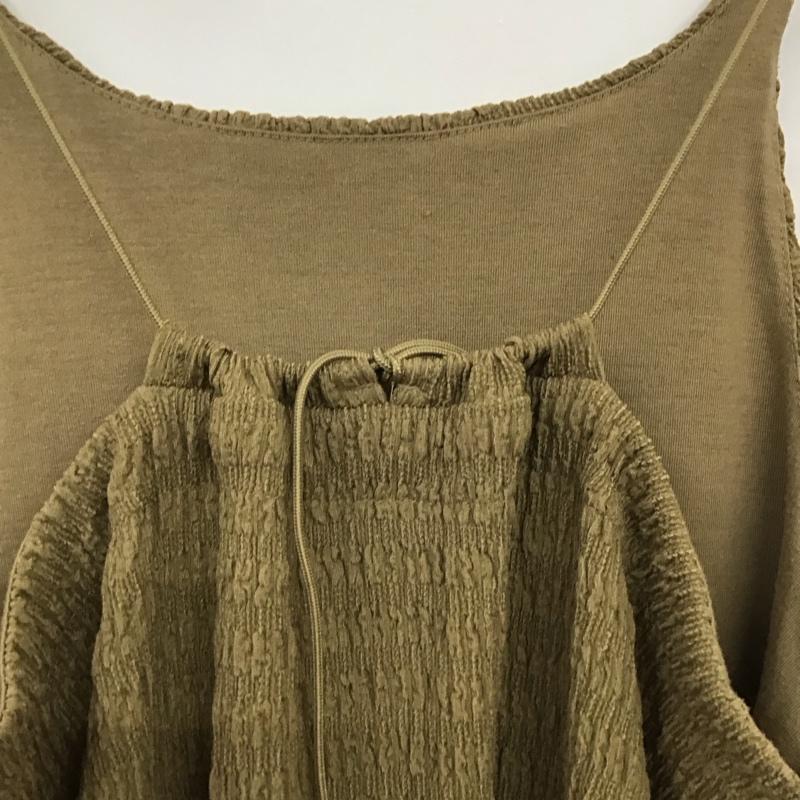 グリーンパークス Green Parks ワンピース ロングスカート 6N23L0H1100 細ひもキャミワンピース ロングワンピース FREE 総柄 ベージュ / ベージュ / レディース USED 古着 中古 10134038
