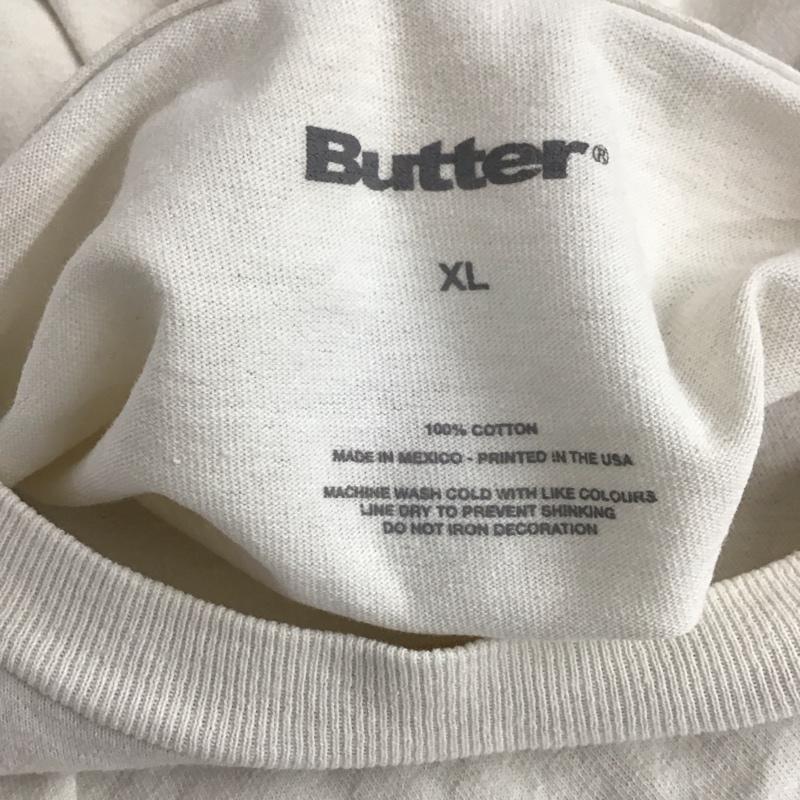 バターグッズ BUTTER GOODS Tシャツ 半袖 半袖カットソー プリントTシャツ クルーネックカットソー XL プリント 白 / ホワイト / メンズ USED 古着 中古 10145579