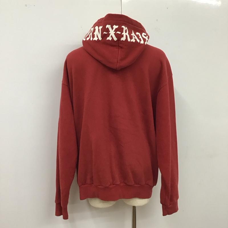 ボーンアンドレイズド BORN X RAISED パーカー 長袖 長袖パーカー フード付きパーカー プリントスウェット トレーナー XL ロゴ、文字 赤 / レッド /  メンズ USED 古着 中古 10119141