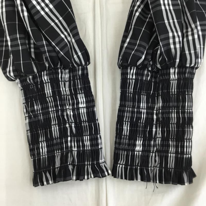 リリー ブラウン Lily Brown シャツ、ブラウス 長袖 FREE チェック 黒 / ブラック / X 白 / ホワイト / レディース USED 古着 中古 10129982